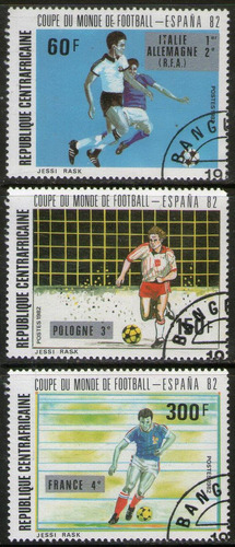 Centroafricana Rep. 3 Sellos Mundial De Fútbol España 1982 