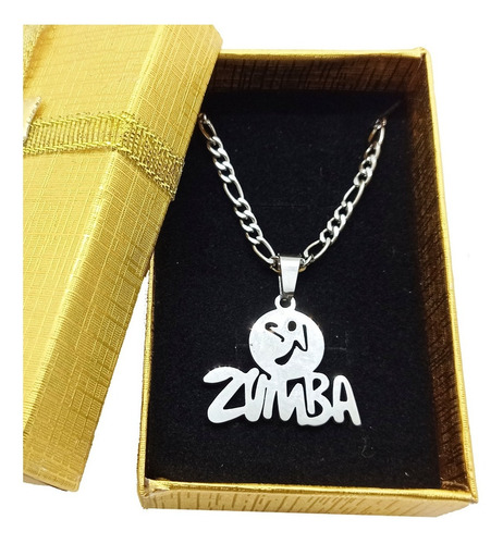 Collar / Cadena De Acero Quirúrgico Dije Zumba Y Estuche