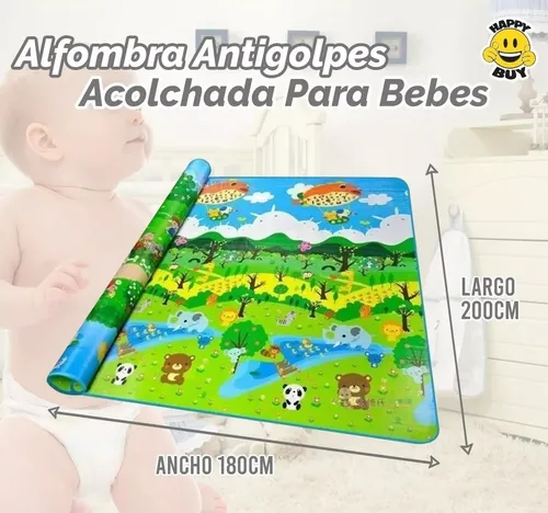 Alfombra Antigolpes Acolchada Piso Bebes Nenes Enrollable