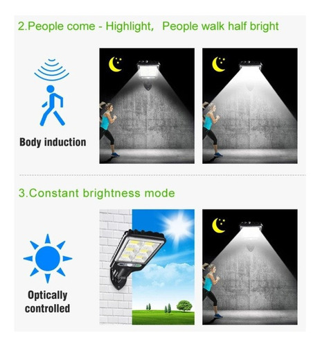 , 4pcs Luz De Calle Solar Remota Sensor De Movimiento Luz