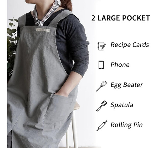 Delantal De Lino Y Algodón Para Mujer,delantal Cocina Nuevo