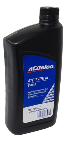 Aceite De Caja Atf Tipo 3 Acdelco Select (52135407)