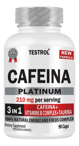 Cafeína 210 Mg | Testrol | Platinum | 90 Caps