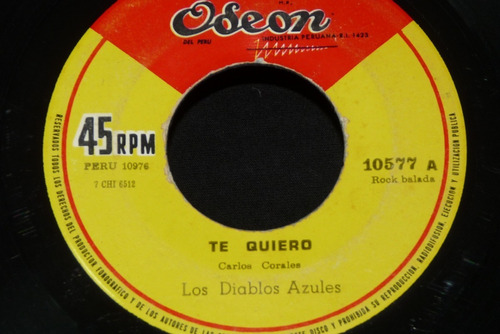 Jch- Los Diablos Azules Te Quiero Nueva Ola 45 Rpm