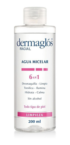 Dermaglos Facial Agua Miceral 6 En 1 Limpieza 200ml