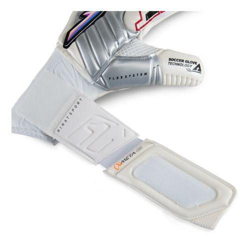 Imagen 4 de 5 de Guante De Portero Rinat Meta Gk Alpha Blanco Plata
