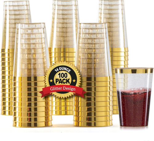 Vasos Desechables Chateau Vajilla Fina, 414 Ml, 100 Unid.