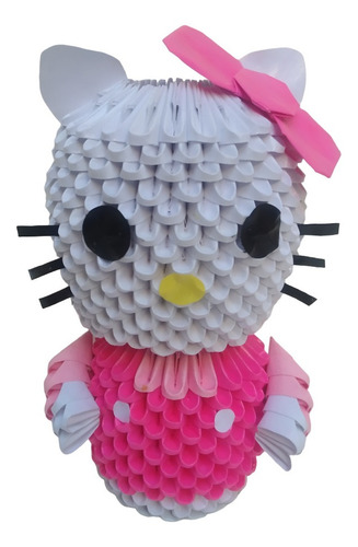 Figura Origami 3d, Kumitate. Modelo Hello Kitty 