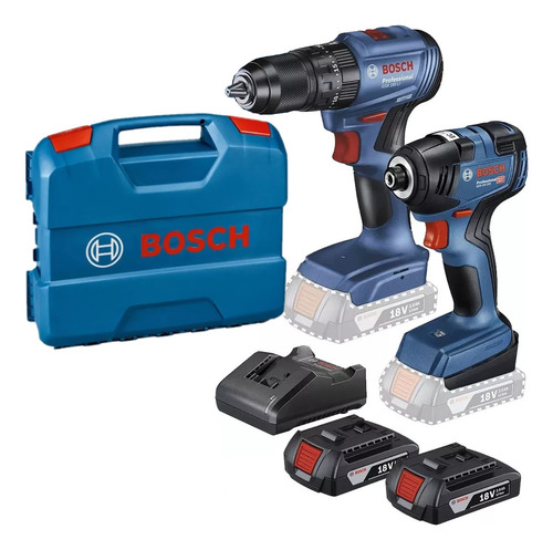 Rotomartillo Gsb 185-li Y Llave Imp Gdr 18v-200 Bosch 18v Azul Marino