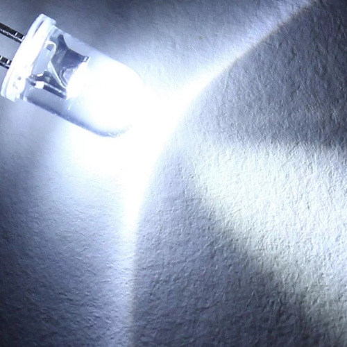 6 X Led 5mm 3 Azul 3 Blanco Alta Luminosidad A 12v Con Cable Azul Y Blanco