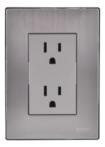 Placa Armada Con Cotacto Duplex Plata