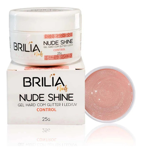 Brilia Nails Nude Shine Unhas Em Gel Hard Com Glitter 25g