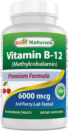 Vitamina B12 6000 Mcg Best Naturals 60 Cápsulas