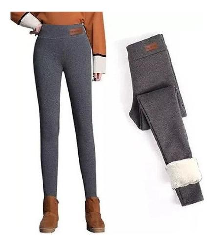 Leggings Mujer Con Forro Polar Térmico Pantalones Elásticos