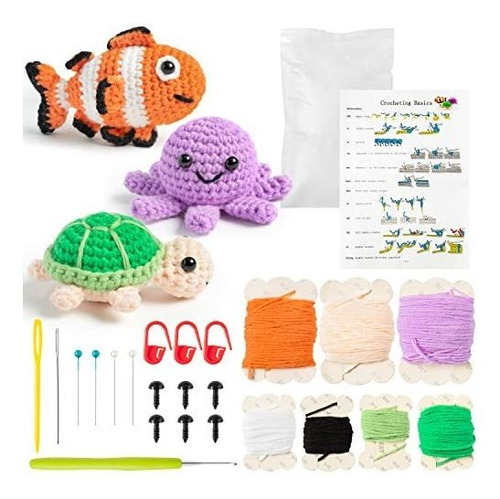 Kit Crochet Iniciación Diy Con Instrucciones Y Videos