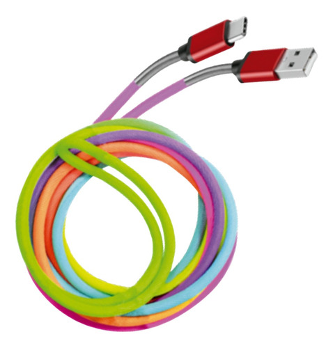Cable Usb Tipo C Philco Multicolor Para Carga Y Data Celular