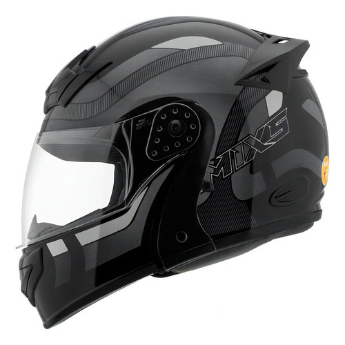 Capacete Robocop Escamoteável Fechado Mixs Gladiator Delta S Cor Cinza brilhante Tamanho do capacete 62
