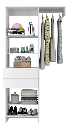 Closet Interior Sistema Abierto En Melamina Kit Ca 60-80ab