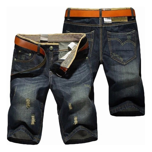 Bermudas Para Hombre Jeans Holgados De Talla Grande La Moda