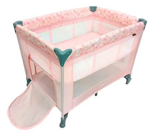 Berço Portátil Infantil Cercado Desmontável Lune Maxi Baby - Rosa