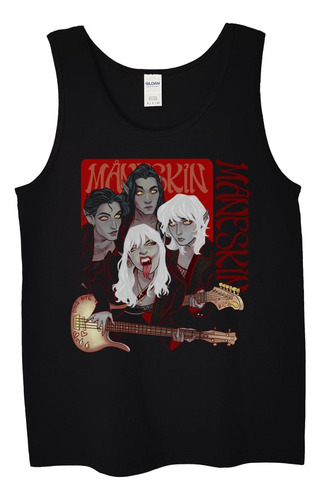 Polera Musculosa Maneskin Band Comic Art Rock Abominatron