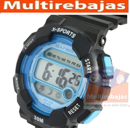 Reloj Deportivo Sumergible 30 M Con Cronometro Y Alarma