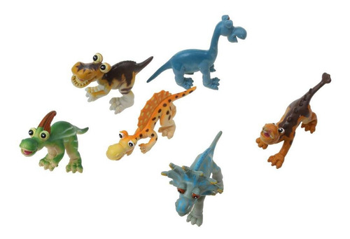 6 Piezas Dibujos Animados Reptil Plástico Animal Dinosaurio 
