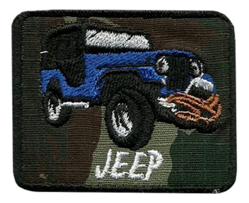 Patch Bordado Jeep Blue Com Fecho De Contato