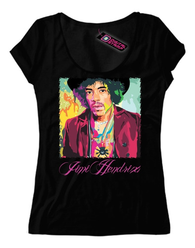 Remera Jimi Hendrix Rock 5 Estampado Digital Mujer Dtg