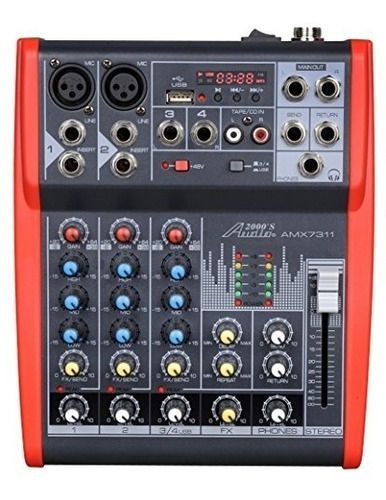 Audio2000 S Amx7311 Mezclador De Cuatro Canales Profesional 