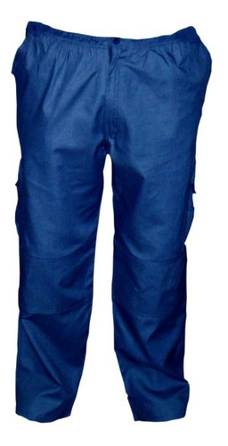 Pantalón Cargo Poplin Con Forro Polar Azul Marino