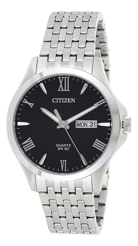 Reloj Citizen Hombre Acero Clasico Bf202051e Color de la malla Plateado Color del bisel Plateado Color del fondo Negro
