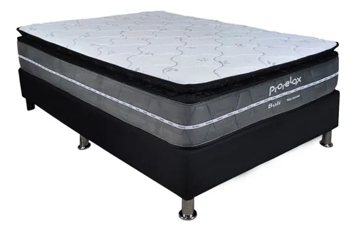 Conjunto Sommier Resortes, Bali, 1 Plaza Y Media- Ártico Color Negro