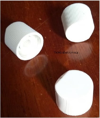 Knob 6mm Para Dimer. Potenciômetro Estriado Branco 10 Pç