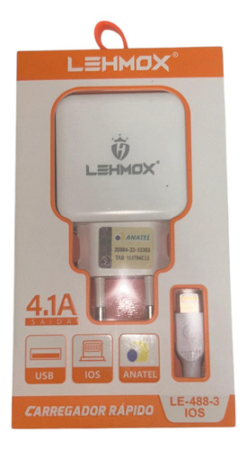 Carregador Rapido P/ iPhone C/ Cabo Lightning X 11 12 13 14
