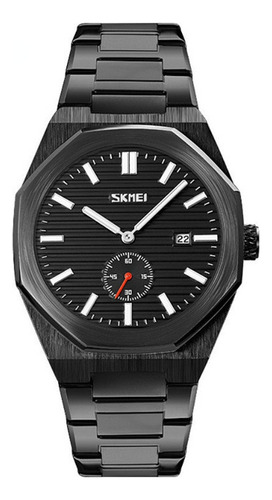 Reloj pulsera Skmei 9262, analógico, para hombre, con correa de acero inoxidable color negro y expandible