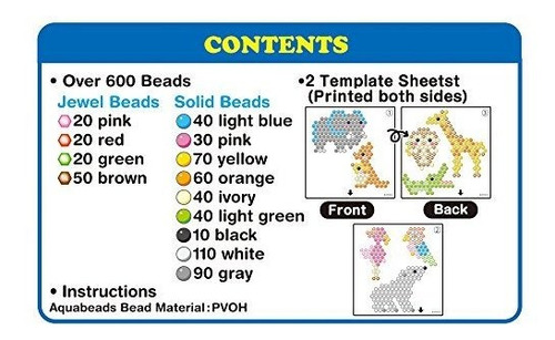 Juego De Recarga Aquabeads Zoo Life Theme Craft Beads