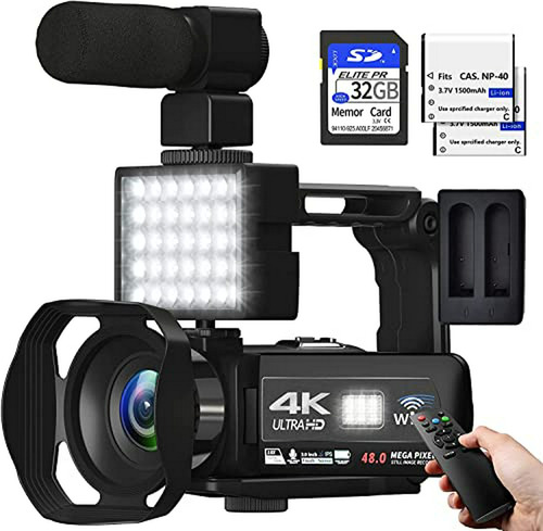 Cámara De Video 4k 48mp Con Wifi, Zoom Digital 18x Y Pantall