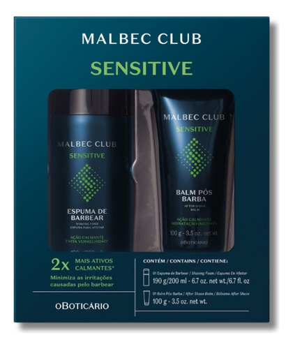 Presente Boticário Malbec Club Sensitive Espuma E Balm
