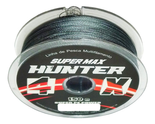 Linha Multifilamento 4x Hunter 0,31 Mm 150 Mt 38 Lbs Cinza