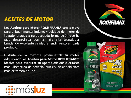 Caja 4 Piezas Aceite Roshfrans Motor Monogrado Sae 40 950 Ml