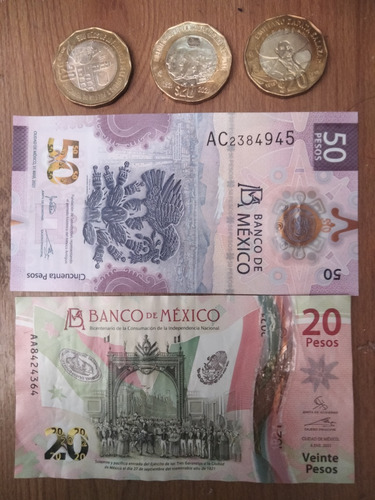 Monedas Conmemorativas De $20, Billete $20 Seríe Aa Y $50