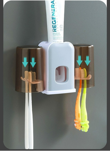 Dispensador Automatico Para Pasta Dental Con Porta Cepillos