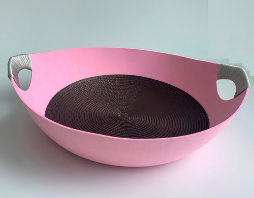 Cama Cucha Canasto Rascador Gato Perro Med. 47x12cm C06n-ma Color Rosado
