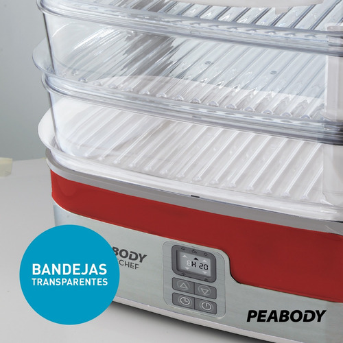 Imagen 9 de 9 de Vaporera Arrocera Digital Con 3 Niveles Peabody Pe-st1654