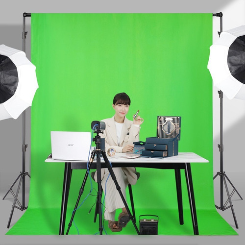 Imagen 3 de 10 de Fondo Infinito Croma Key Tela Verde 3x3 M Con Estructura