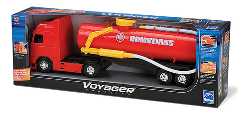Caminhão De Brinquedo Bombeiros Tanque Com Àgua E Capacete