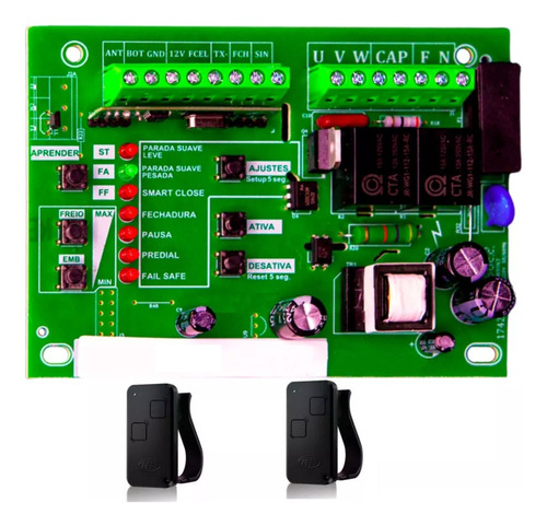 Placa Motor Kx30fs Portão Rossi Com 2 Controle Rossi Ntx