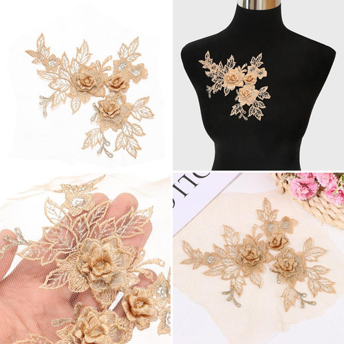 Vestido De Flores De Encaje Bordado Con Adornos En 3d, Costu