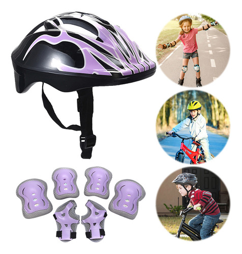 Juego 7 Rodilleras Y Coderas Para Casco Seguridad Para Niños